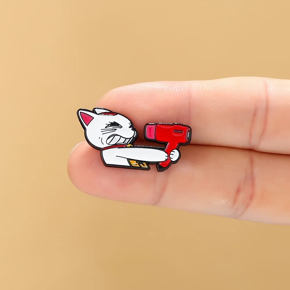 1pc DAN DA DAN Brooch Pin with Goggles, Vibrant Red & Black Character Jewelry Gift for Fans, Durable Metal Lapel Pin for Jackets