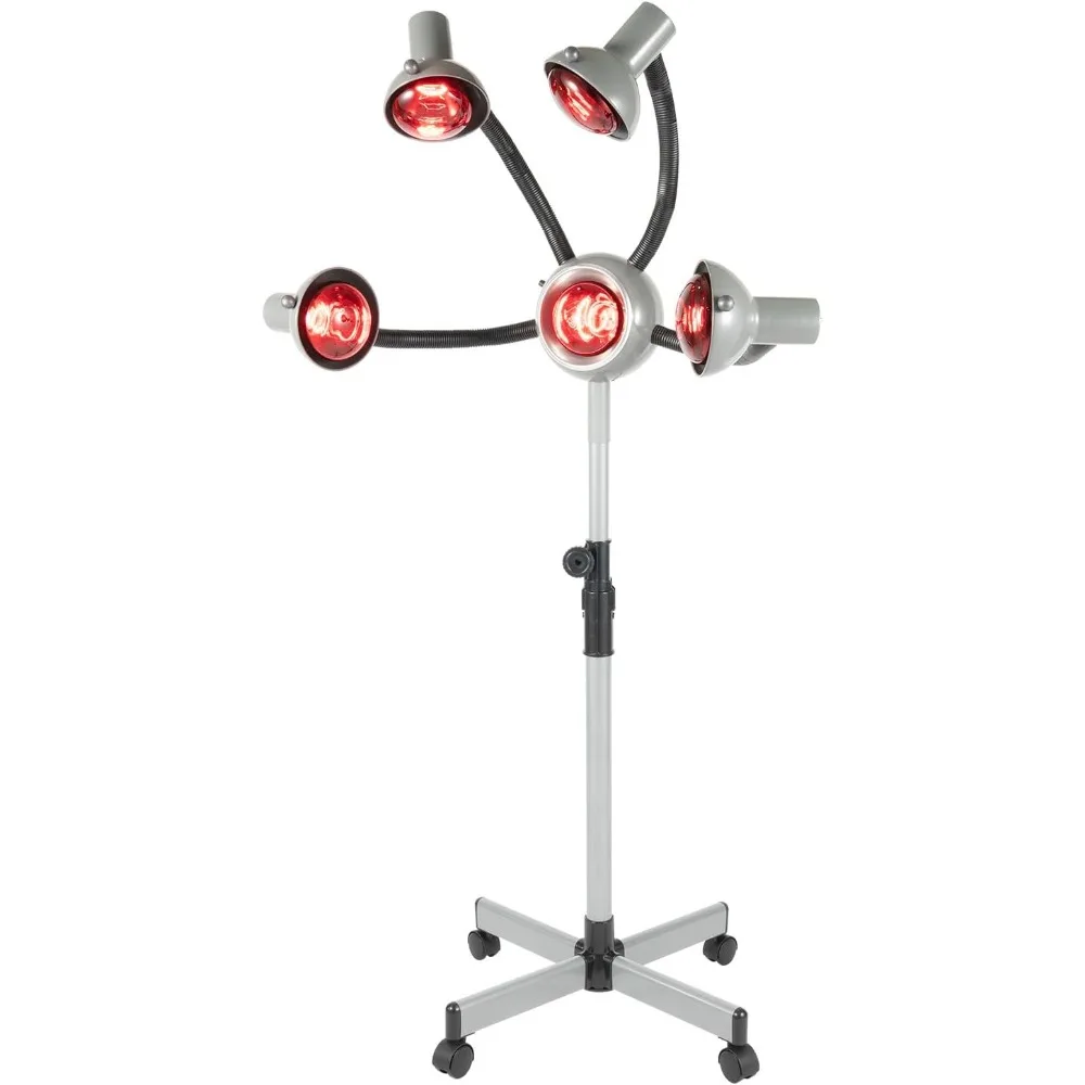 

Инфракрасная тепловая лампа с 5 головками, 110 В, 750 Вт, профессиональный процессор для окрашивания волос, стоячий роликовый фен, регулировка высоты