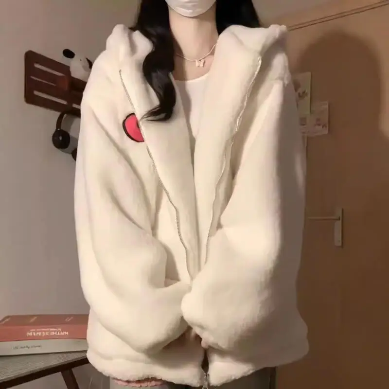 Kawaii Sanrios Hellokitty مقنعين البلوز الفتيات الخريف الشتاء لطيف فضفاض سترة سميكة زوجين عارضة الساخن تنوعا سترة