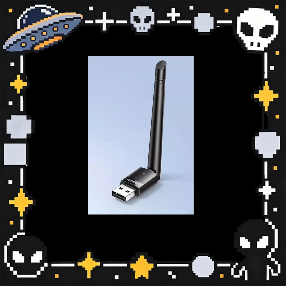 UGREEN 35263 USB WiFi Adapter CM761 AX300 WiFi 6 Single Band 2.4GHz USB-A with 3dBi Rotating Antenna for Windows 7 10 11