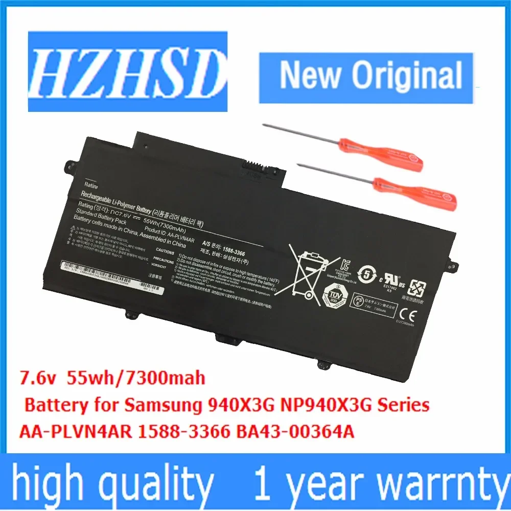 

7.6V 55wh/7300mAh New Original AA-PLVN4AR Laptop Battery For SAMSUNG NP-940X3G NP-910S5J NP-930X3G 940X3G NP910S5J