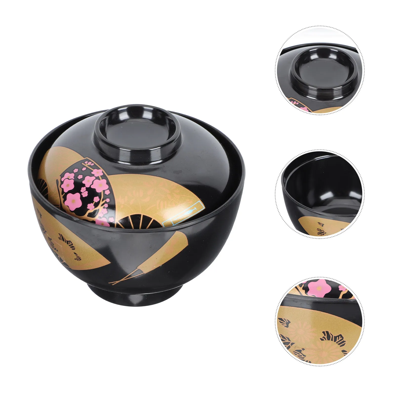 Large Japanese Style Soup Bowl Covered Thickened Drop Resistant Miso Soup Tureen Kitchen Supplies Lidded Household Bowl