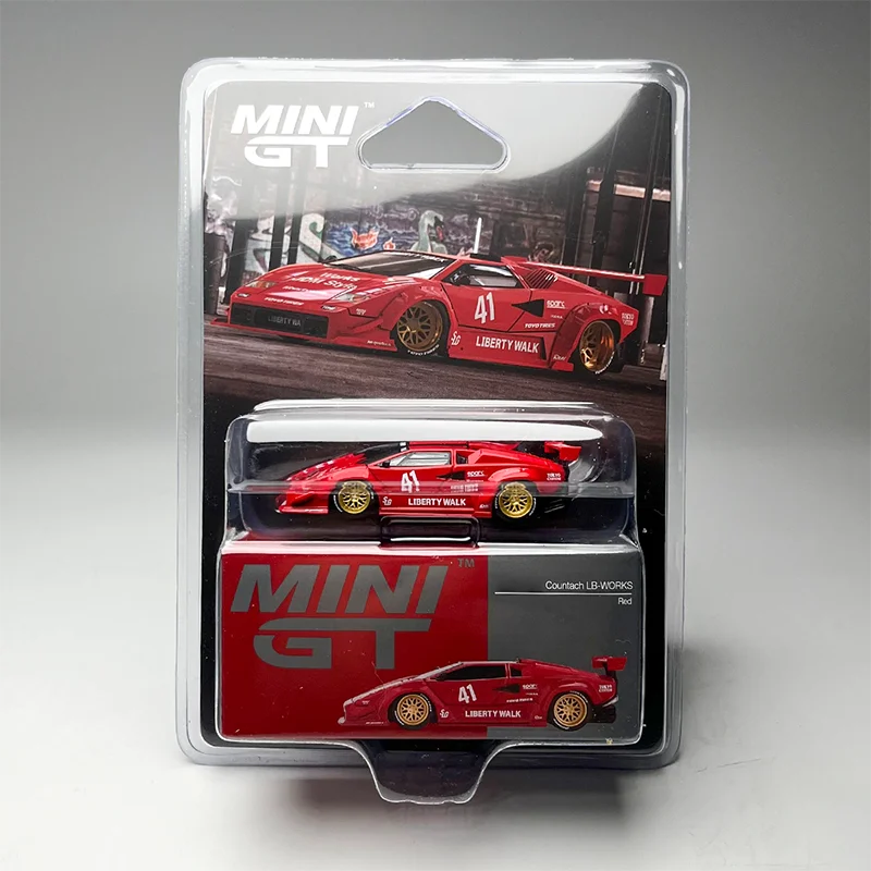 

MINIGT 1/64 Alloy #1100 Countach LB-WORkS Red Simulation Car Model Static Collection Decorated Holiday Gifts Toys
