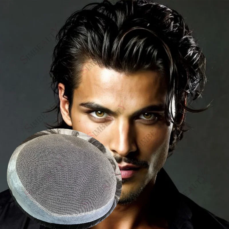 

Черный необнаружимый австралийский мужской протез высшего качества, мужской парик, кружевной дышащий парик из искусственной кожи, 6 дюймов, парики из натуральных волос