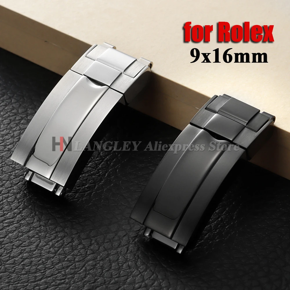 

9X16mm Watch Buckle for Rolex DAYTONA SUBMARINER GMT Watch Band Clasp Matte Polish Stainless Steel Button Fold Buckle Accessory