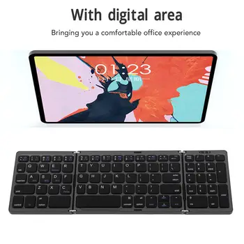 Bluetooth klávesnice Trojitě skládací bezdrátová klávesnice pro připojení více zařízení pro notebook, tablet, telefon, skládací Bluetooth klávesnice 8 nejlepší prodej Bezdrátová Bluetooth klávesnice - №2