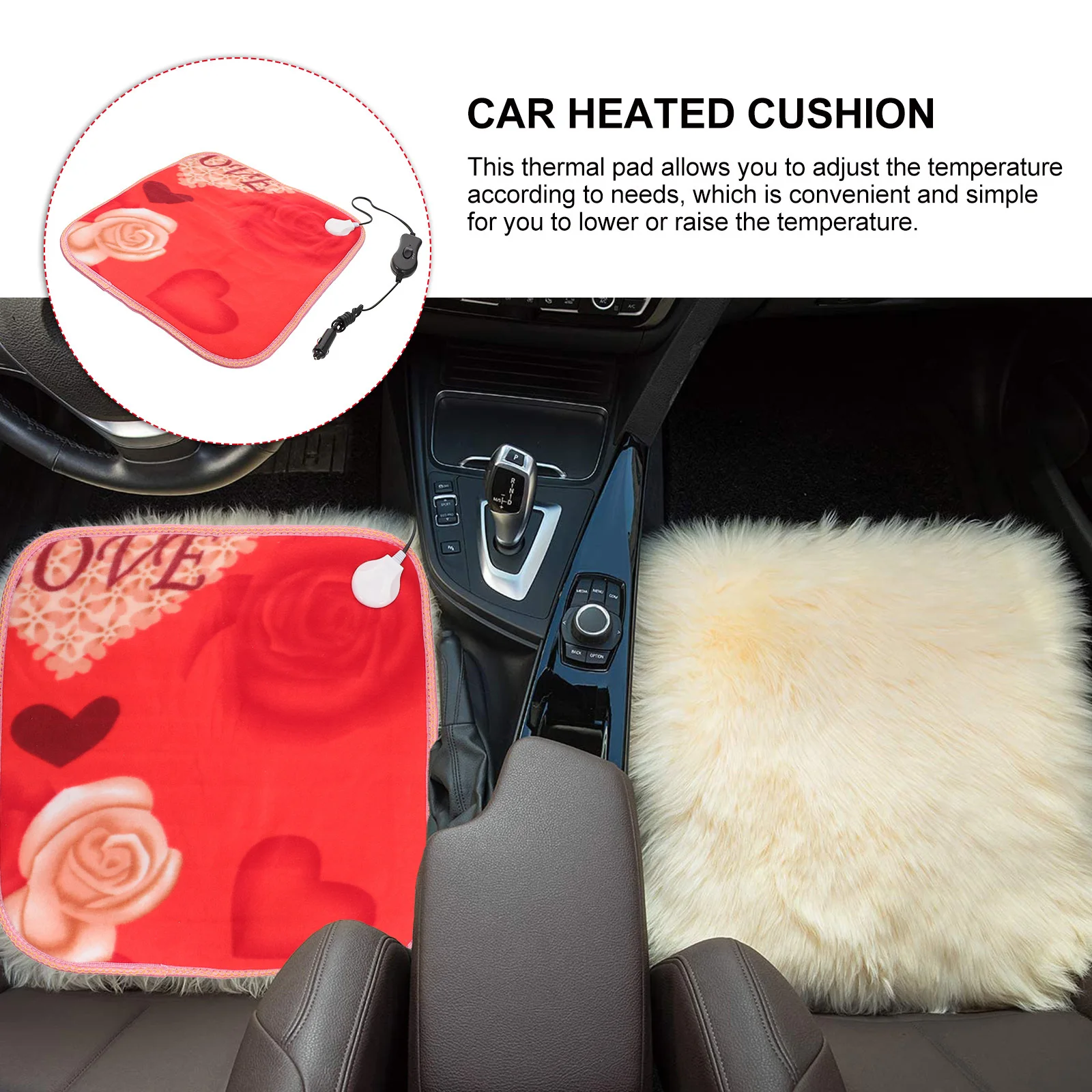 12 فولت تسخين كهربائي وسادة مقعد السيارة لينة وسادة الشتاء الدافئة قابل للتعديل درجة الحرارة توفير الطاقة مقعد سخان للرحلات #5