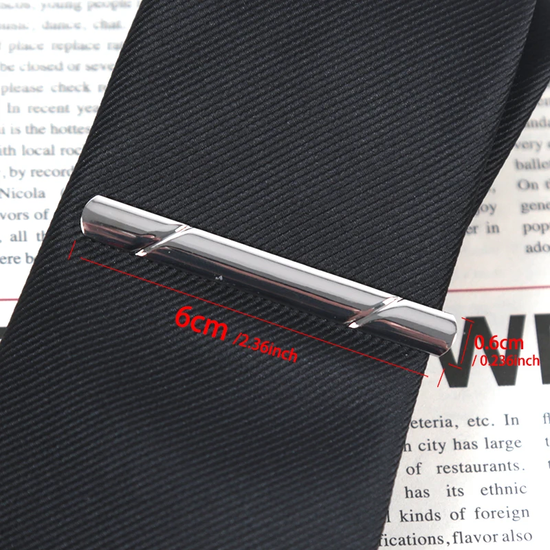 Men's Business Tie Clip 5.8x0.6cm Colourful Tie Clip for Men Metal Copper Simple Bar Clasp Practical Necktie Clasp Accessories
