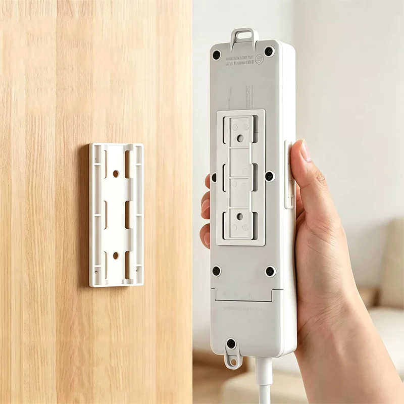 1/3/5/10 Pcs Self-Adhesive Desktop Socket Fixer Cable Organizer Wall Hanging Plug-in Removable Fixer Home Office Accessories