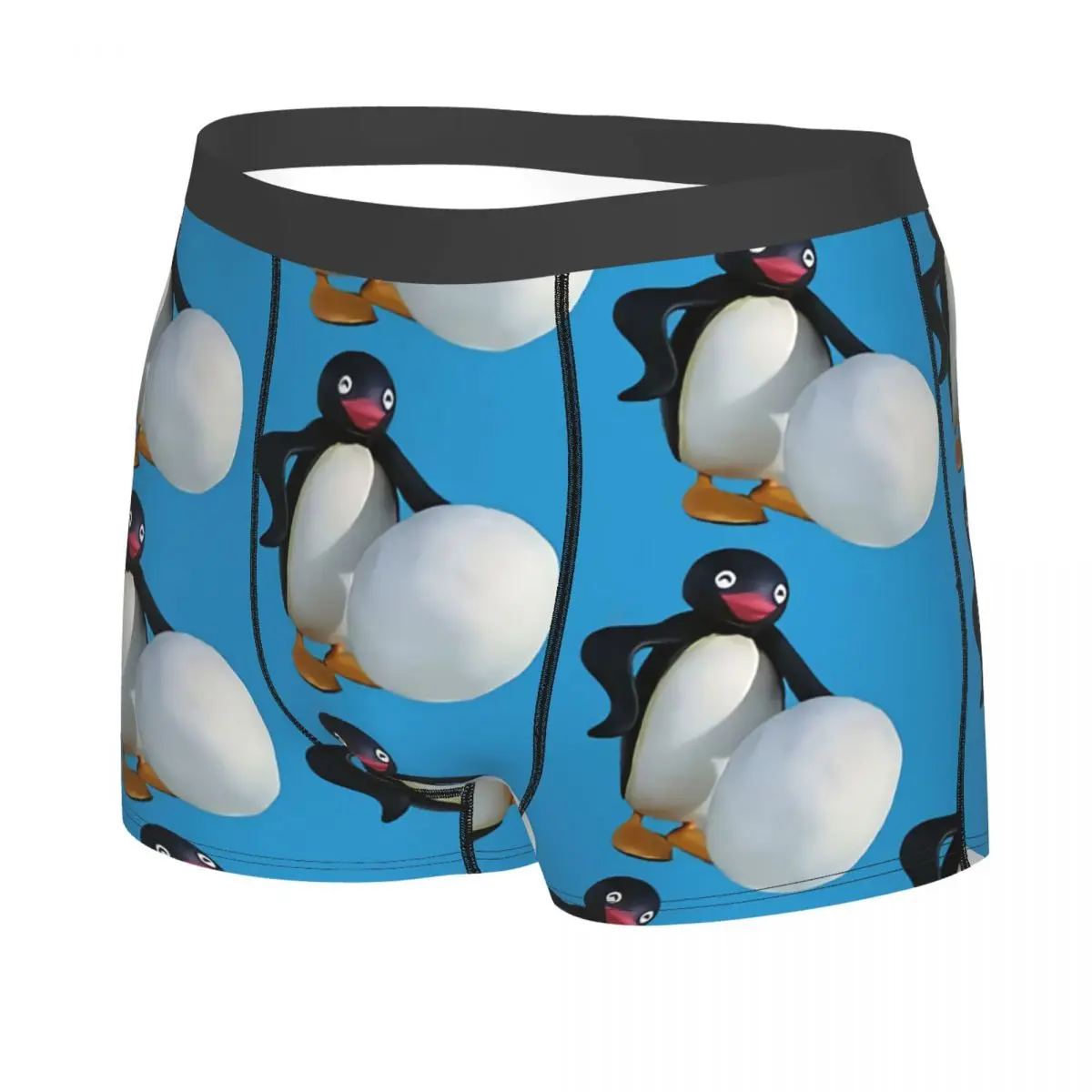 Angry Snowball Cute Man's Boxer Briefs Pingu Noot Pinga Penguin Breathable Creative Underwear Print Shorts Gift Idea