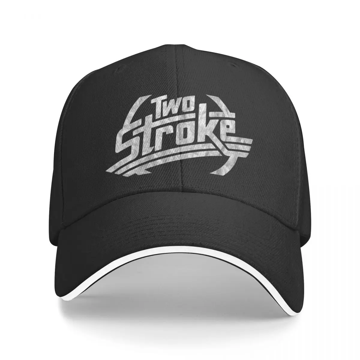 Distressed 2-Stroke Graphic Logo Baseball Cap |-F-| Hat Luxury Brand Anime Hat Big Size Hat Mens Caps Women's