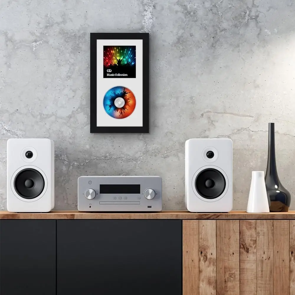 Handmade Wall Mountable CD Display Frame Tabletop Display Collectible Disc Frame Box Durable CD Frame Display Case Music Lovers