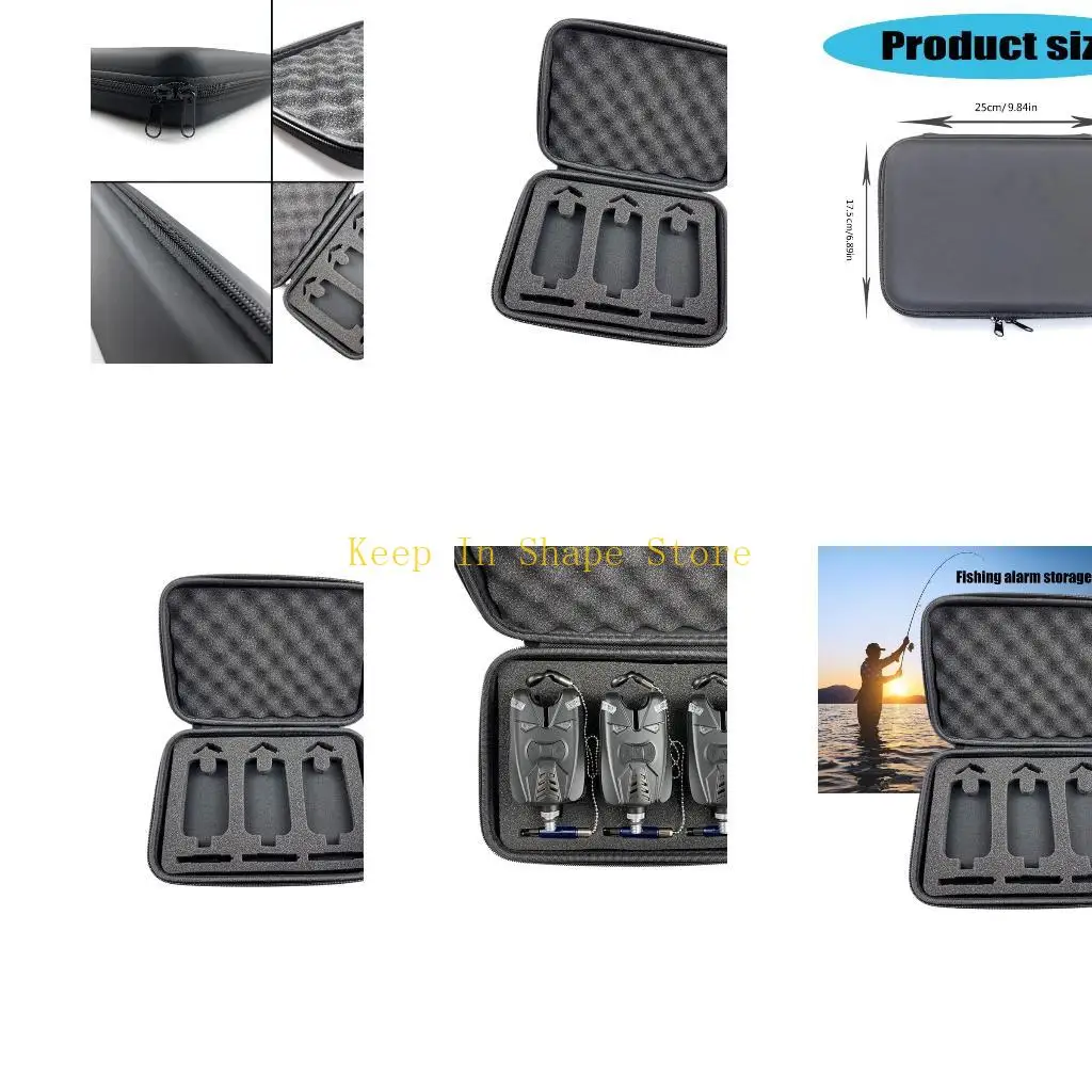 

U1JC Electronics Fishing Bites Alarm Carry Bag Waterproofs Fishing Swingers Storage Box with Zippers for Fishing Enthusiasts
