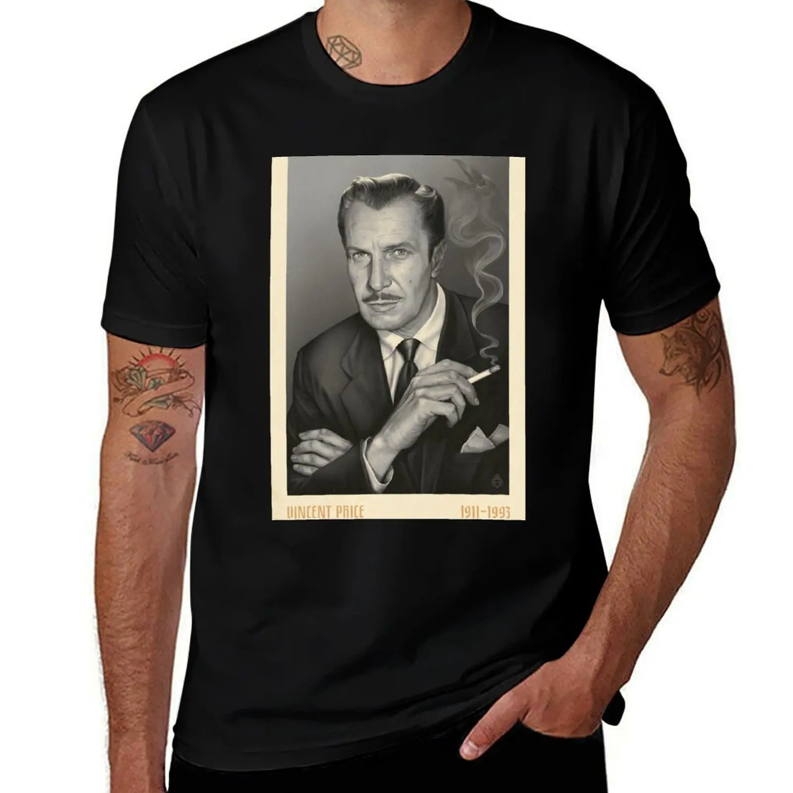 

Vincent Price & The Raven T-Shirt t shirt personalised t shirt for man 100 percent cotton man t shirt heavy cotton T-shirt