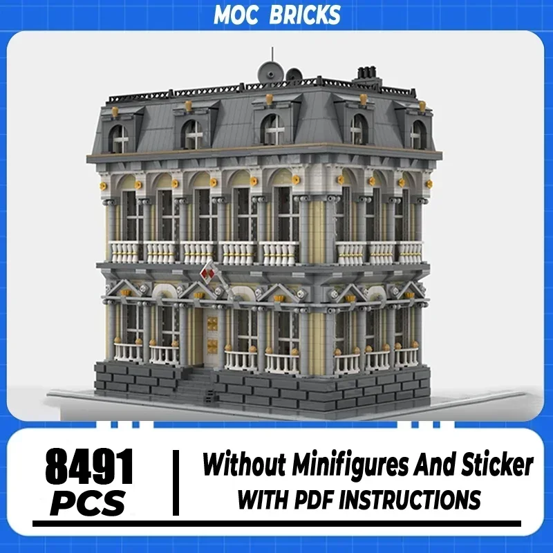 

Moc Building Block The Embassy Building Model Technology Brick DIY Assembly City Street View Toy Holiday Gift