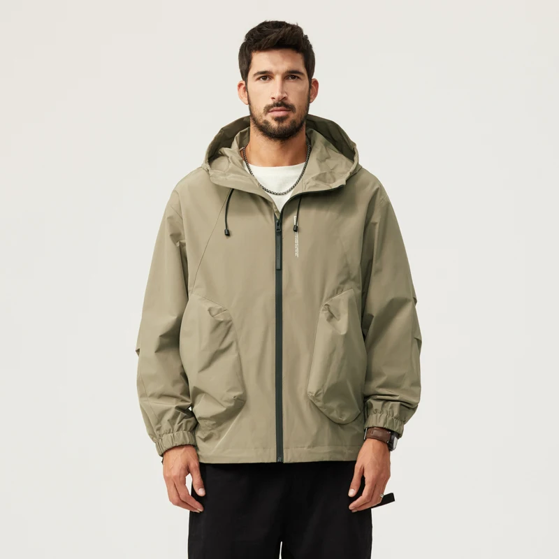 High-end new punching jacket fall and winter loose hooded jacket men's outdoor light tactical mountaineering men's jacket