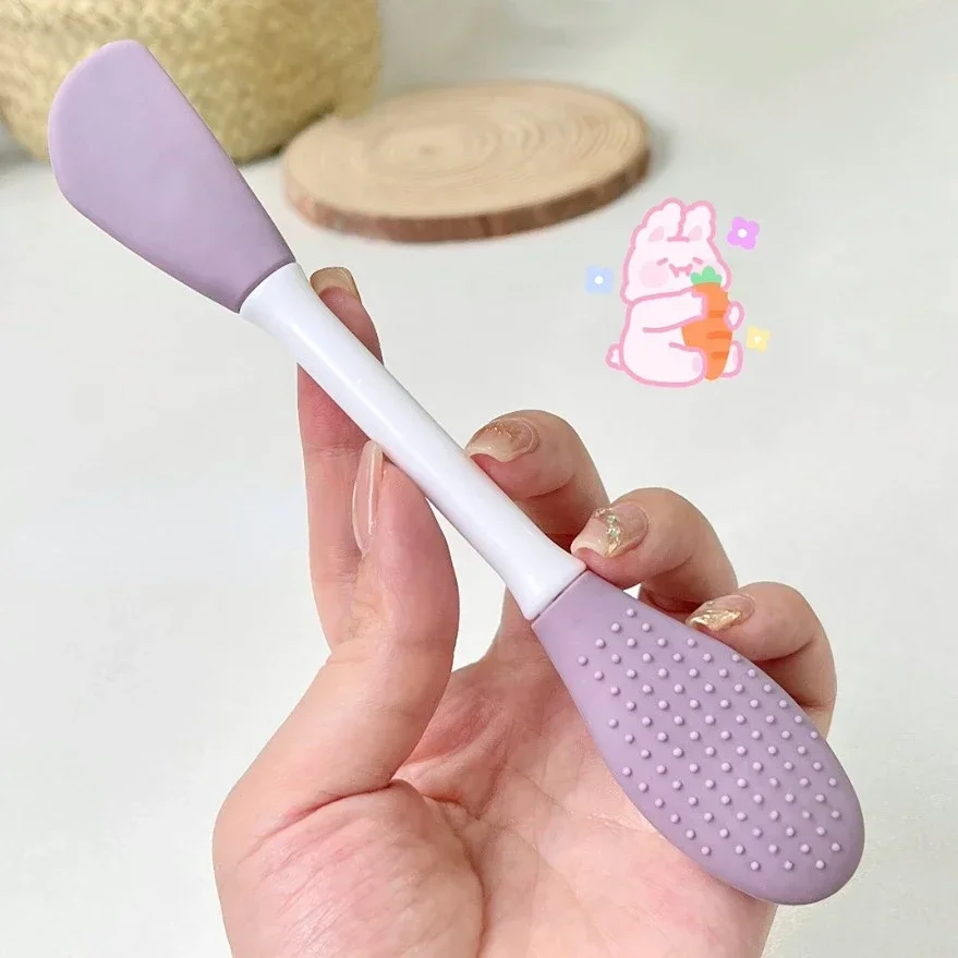 Double Head Silicone Facial Mask Brush Facial Massage Cleaning Brushs DIY Mud Film Scraper Facial Care Tool Dropshiping