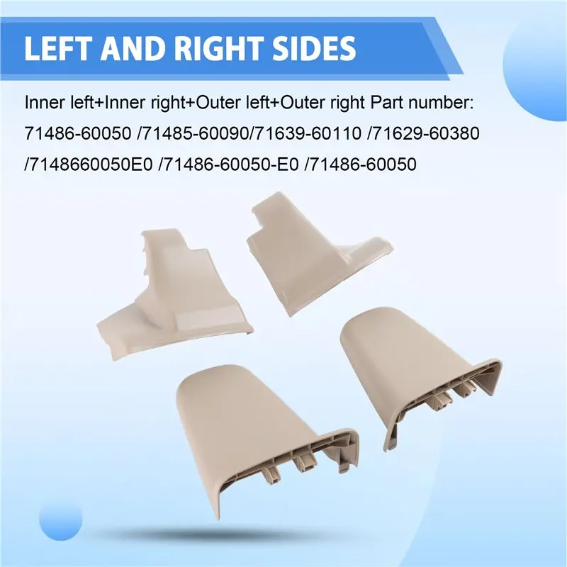 Durable-Third-Row Seat Hinge Covers(4Pcs) For Toyota Land Cruiser LC200 08- 21 71486-60050 71485-60090 71639-60110 7162960380 Se
