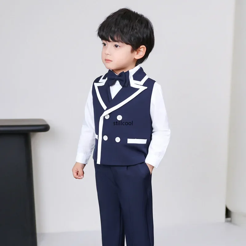 Jongens Pak Voor Bruiloften Formele Gelegenheid Kinderen Piano Performance Kostuum Zomer Peuter School Uniform Kids Verjaardag Blazer Set