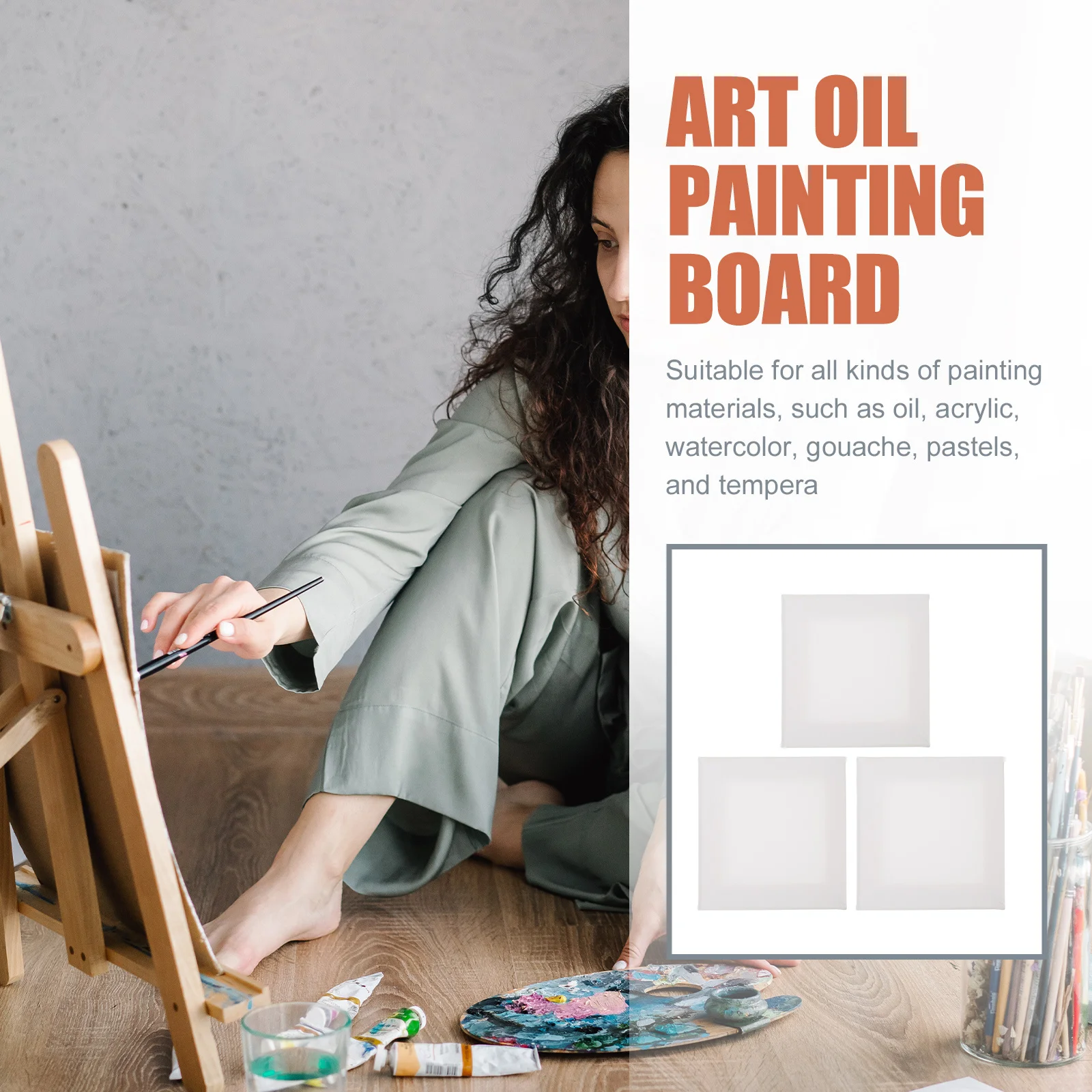 

3pcs Painting Canvas Panels 11X14Inch Blank Art Oil Painting Board For Acrylic Watercolor Diy Projects Artist Stretched Canvas