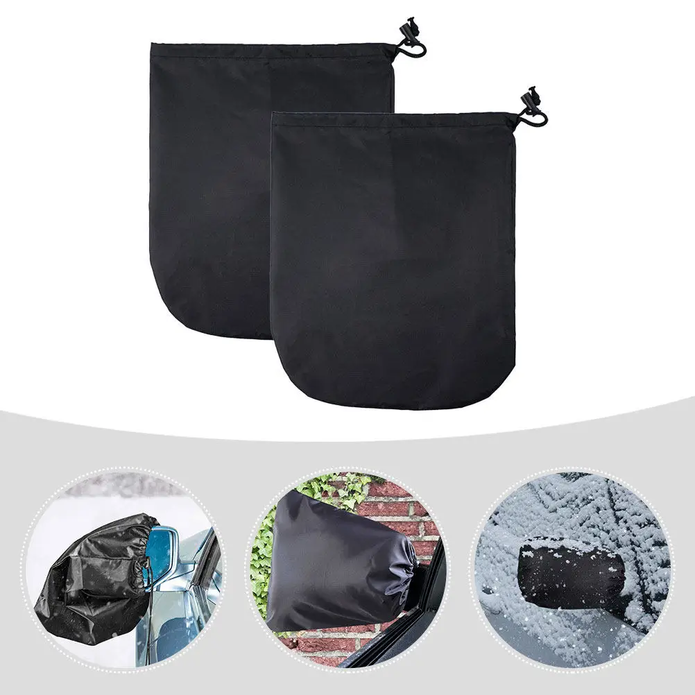2Pcs Oxford Cloth Rearview Mirror Cover Windproof Snowproof Frostproof Rainproof Protective Guard for Car Outdoor Use Easy
