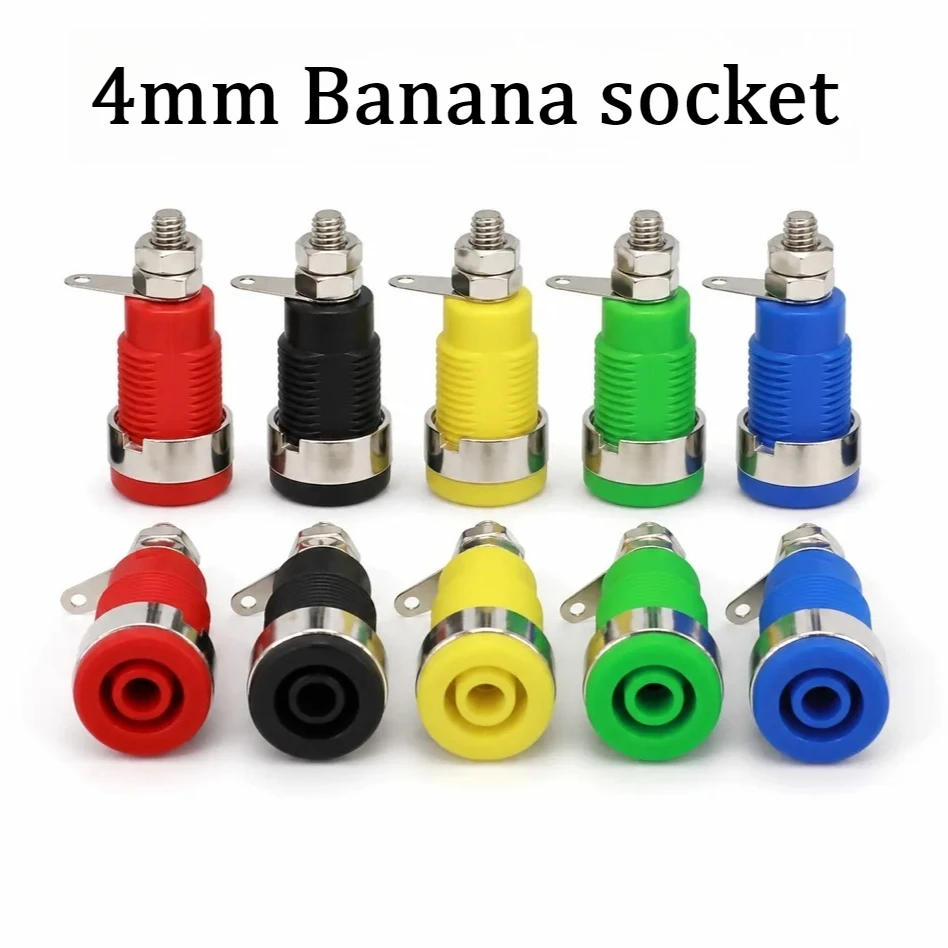10PCS Insulated Safety 4mm Banana Female Socket Panel Installation Sockets Terminal Connectors with Multiple Color Options