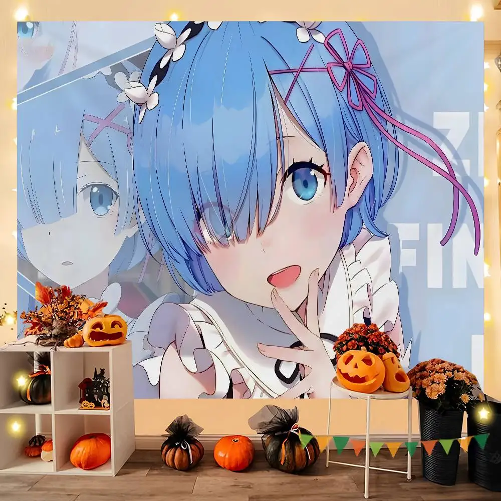 

Anime R-REmS ZERO Cute Kawaii Tapestry Hanging Dormitory Room Bedspread Blanket Children's Room Party Home Decoration Gift