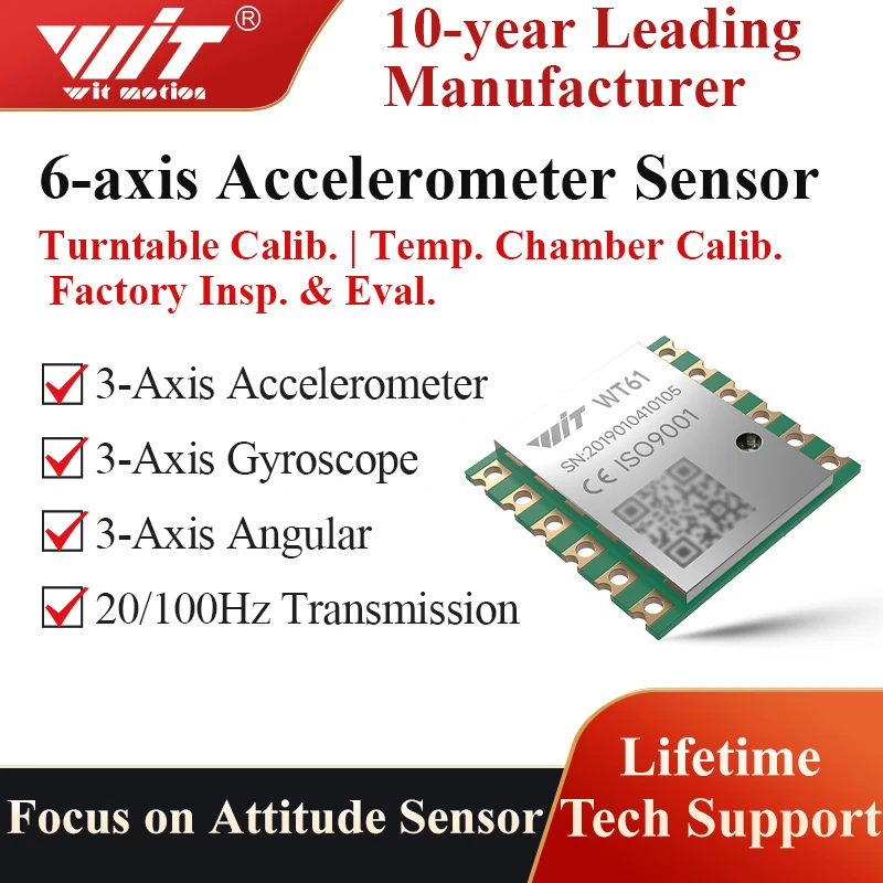 WitMotion WT61 MPU6050 6-Axis Module Digital Inclinometer,3-Axis Acceleration(+-16g)+Gyro+Angle(XY Dual-axis) with Kalman Filter