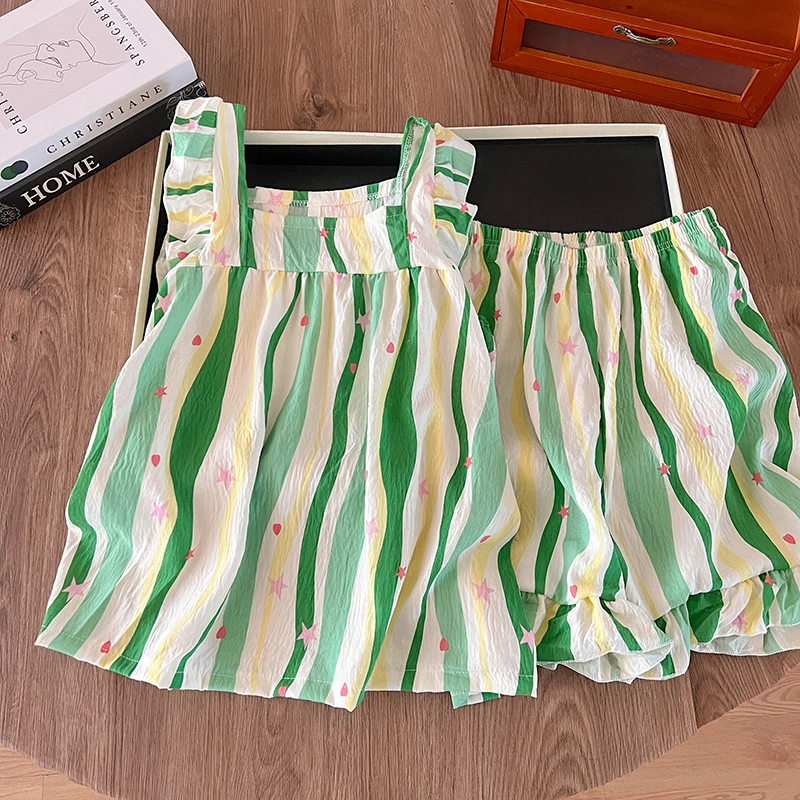 

Women's pajamas, new spring/summer style, short-sleeved top and shorts two-piece set, can be worn as home clothes