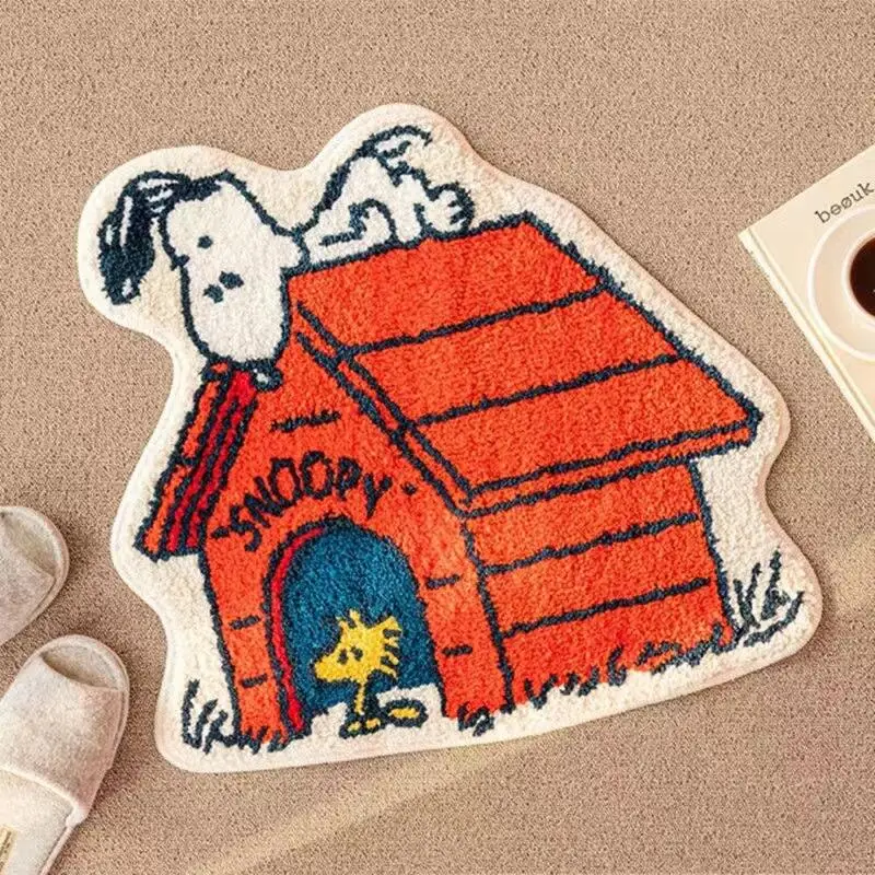 Cartoon Snoopy Irregular Imitation Cashmere Rug Kids Bedroom Decor Mat Sofa Coffee Table Rocking Chair Floor Carpet Home Supplie