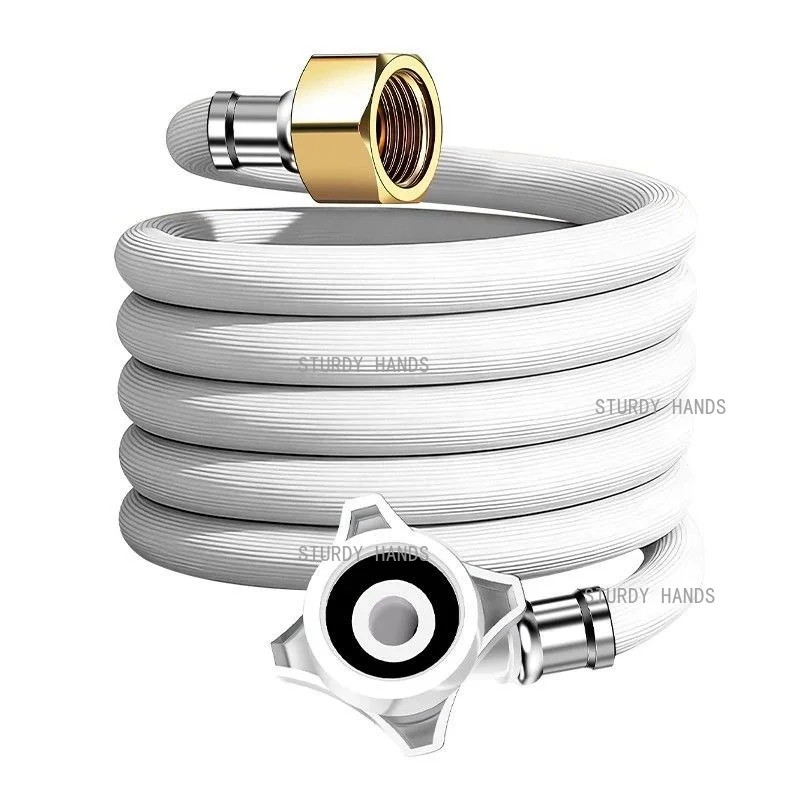 1pc Washing Machine Water Inlet Hose, Universal Water Supply Pipe, 4-point Threaded Interface, Leak Proof Water Inlet Hose