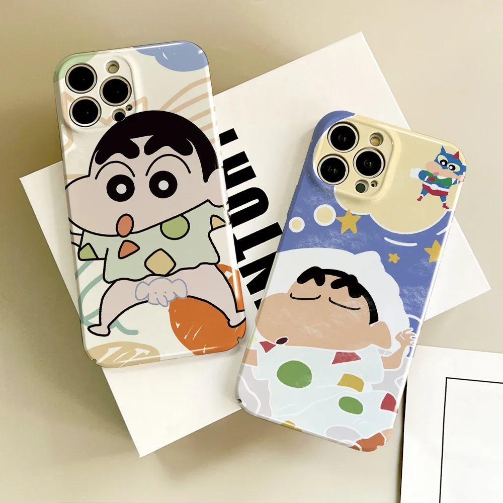 Bilibili S-Shin-chan C-Crayon Phone Case For Samsung S21Fe S23 22 Ultra Plus A 04E 33 5G HD Hard Cover Film Shell