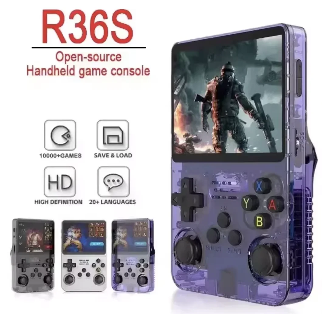 

R36S Retro Handheld Video Game Console 3.5 Inch IPS Screen Portable Pocket Player 128GB Games