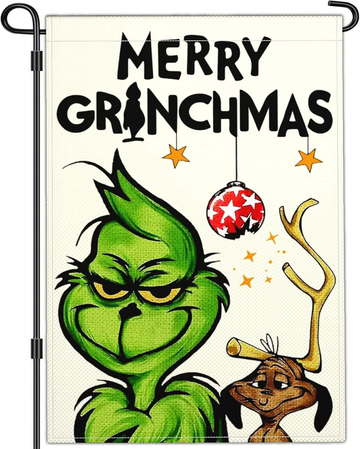 Merry Grinchmas Garden Flag Christmas Garden Flags for Outside 12x18 Double Sided Christmas Vacation Decorations Outdoor Yard Si