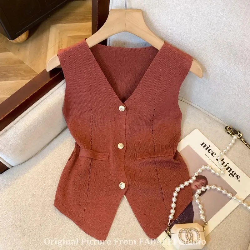 

Женский бежевый приталенный пиджак без рукавов, короткий повседневный жилет, элегантная универсальная многослойная верхняя одежда для повседневного офиса/покушествия