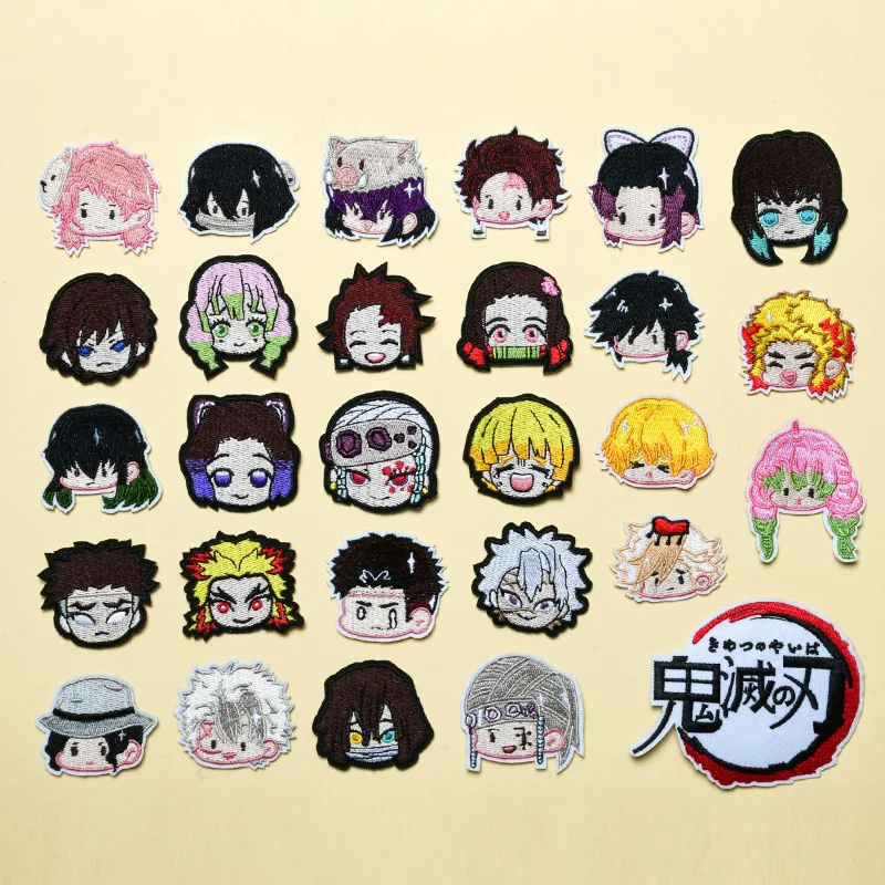 Anime Demon Slayer Iron On Patches Kawaii Cartoon Clothes Patche Tanjirou Nezuko Kanao Zenitsu Garment Stickers Embroidery Gifts