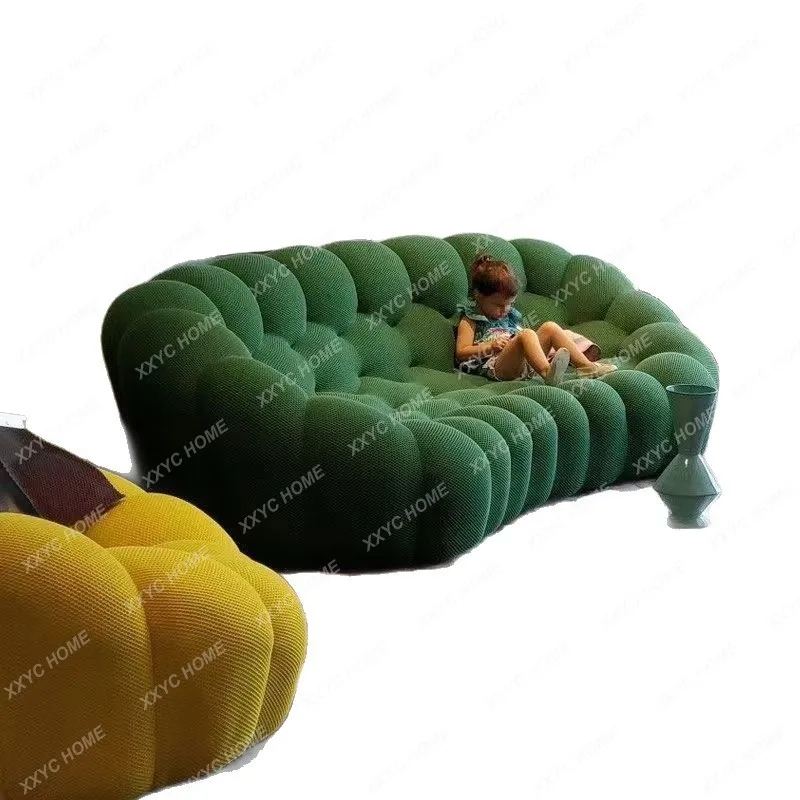 

Изогнутый тканевый диван LXDesigner для гостиной в малогабаритной квартире, нестандартной формы, креативный дизайн.