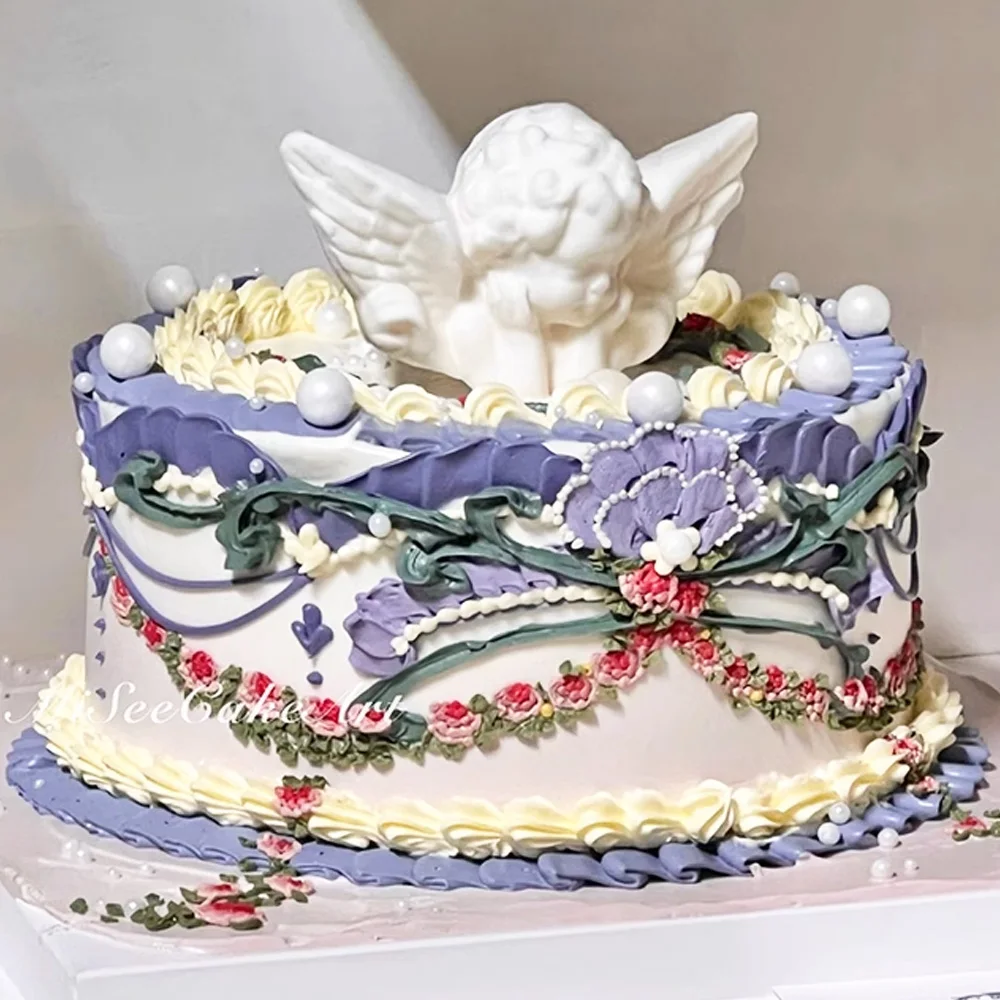 9 Pattern European Style Silicone Fondant Mold Angel,Cross Shape Mold DIY Sugarcraft,Clay Mold Cake Decor Mold