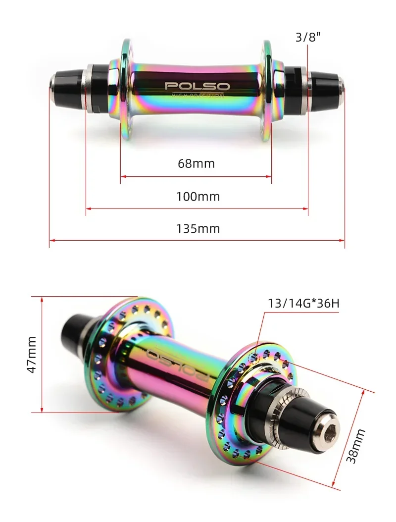 

NewPolso Hub BH017 Customized BMX Bike Track Bicycle BMX Bicycle Aluminum Alloy Hub 120 Clicks with 16t or 18t Sprockets