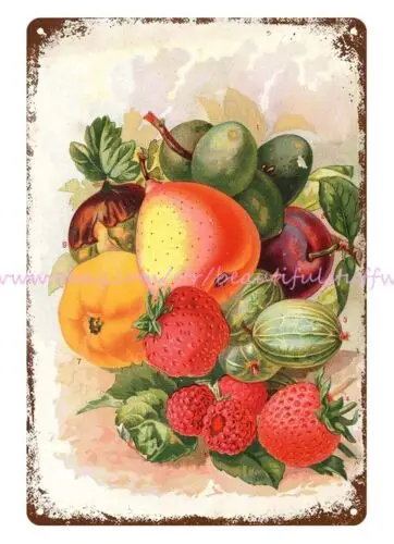 1896 fruits Storrs & Harrison co metal tin sign home decor places plaque