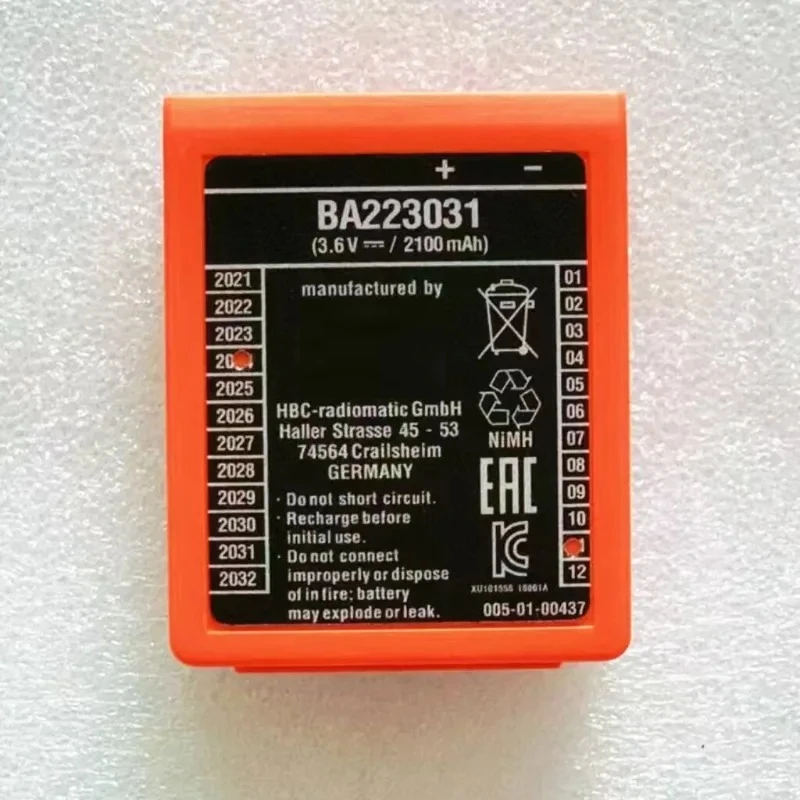 BA223031 3.6V 2100mAh NiMH Replacement Battery for HBC Radiomatic Quadrix Patrol D Vector Pro Crane Remote Control Battery