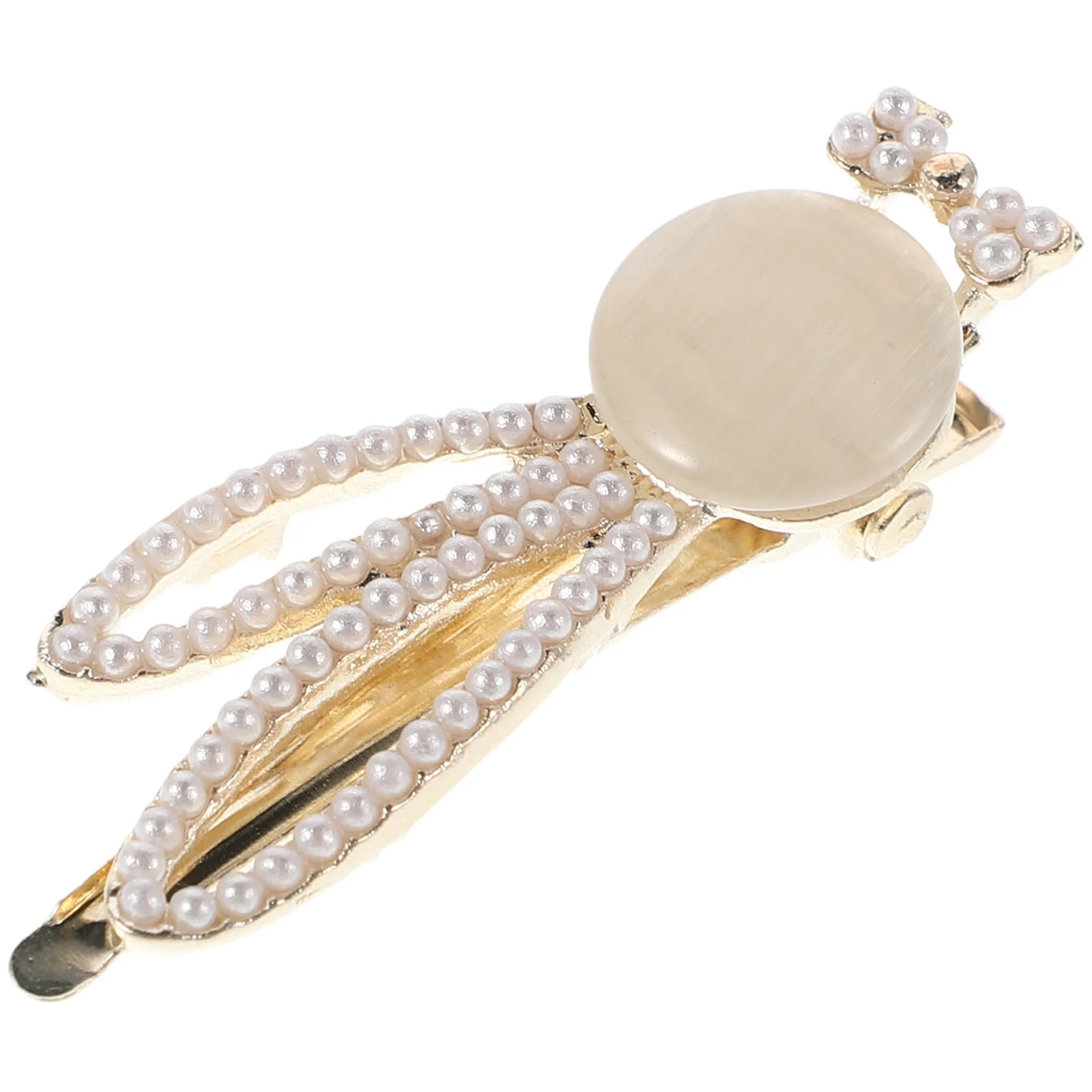 

Adorable Bunny Ears Hair Clips for Girls Faux Pearls Hairpin Rabbit Design Alligator Clip Easter Fashion Accessory for Bangs