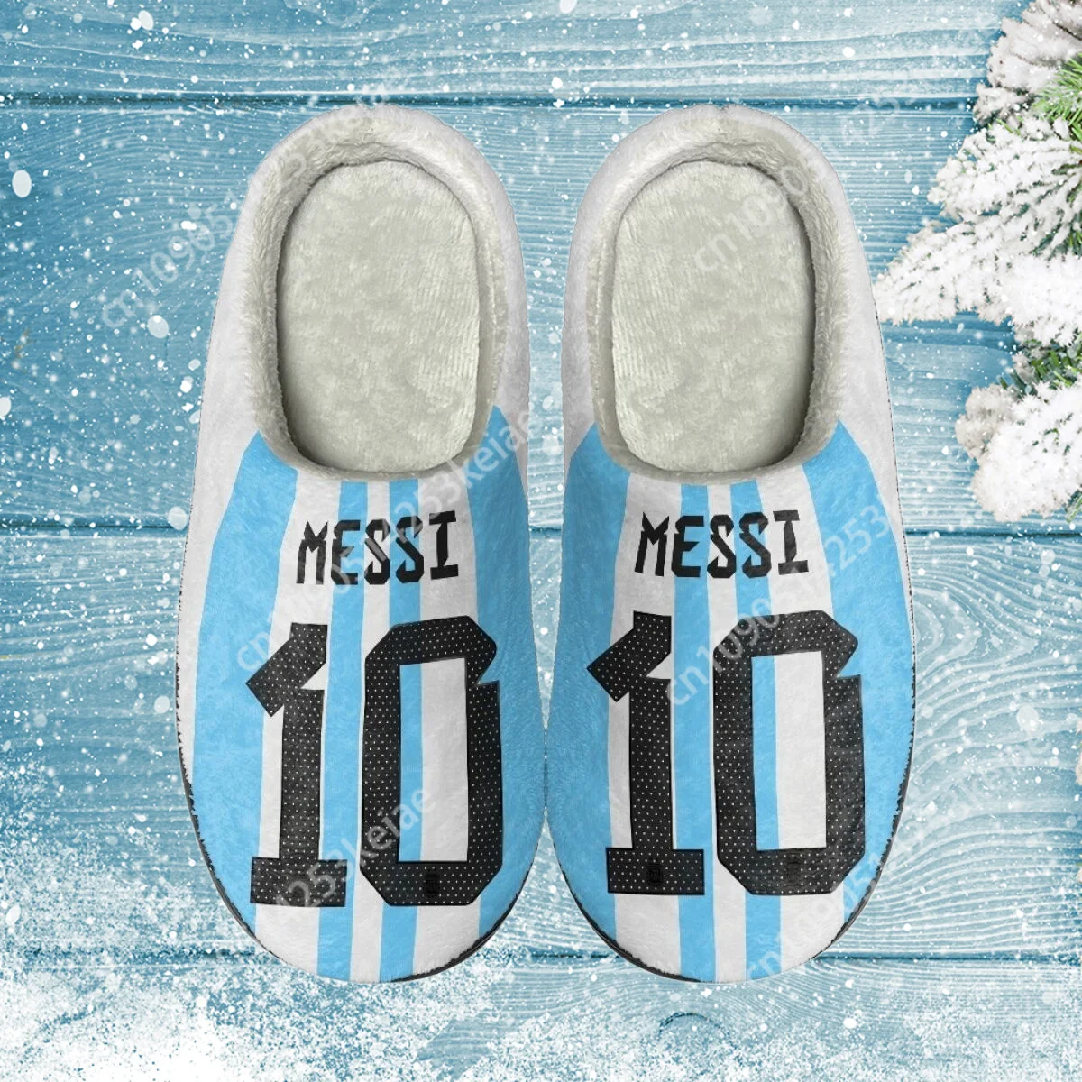 Custom Unisex Cotton Slipper Argentina Messi Design Home Slides for Women Mens Infoor Soft-soled Flat Shoes chaussure femme