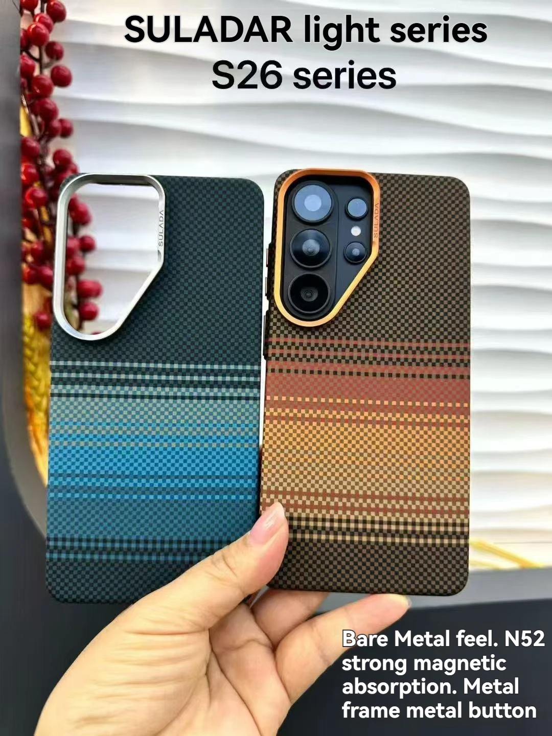 

Business Carbon Fiber Braided Pattern Phone Case Compatible with for Samsung Galaxy S26 Ultra S26Plus Hard Case Case