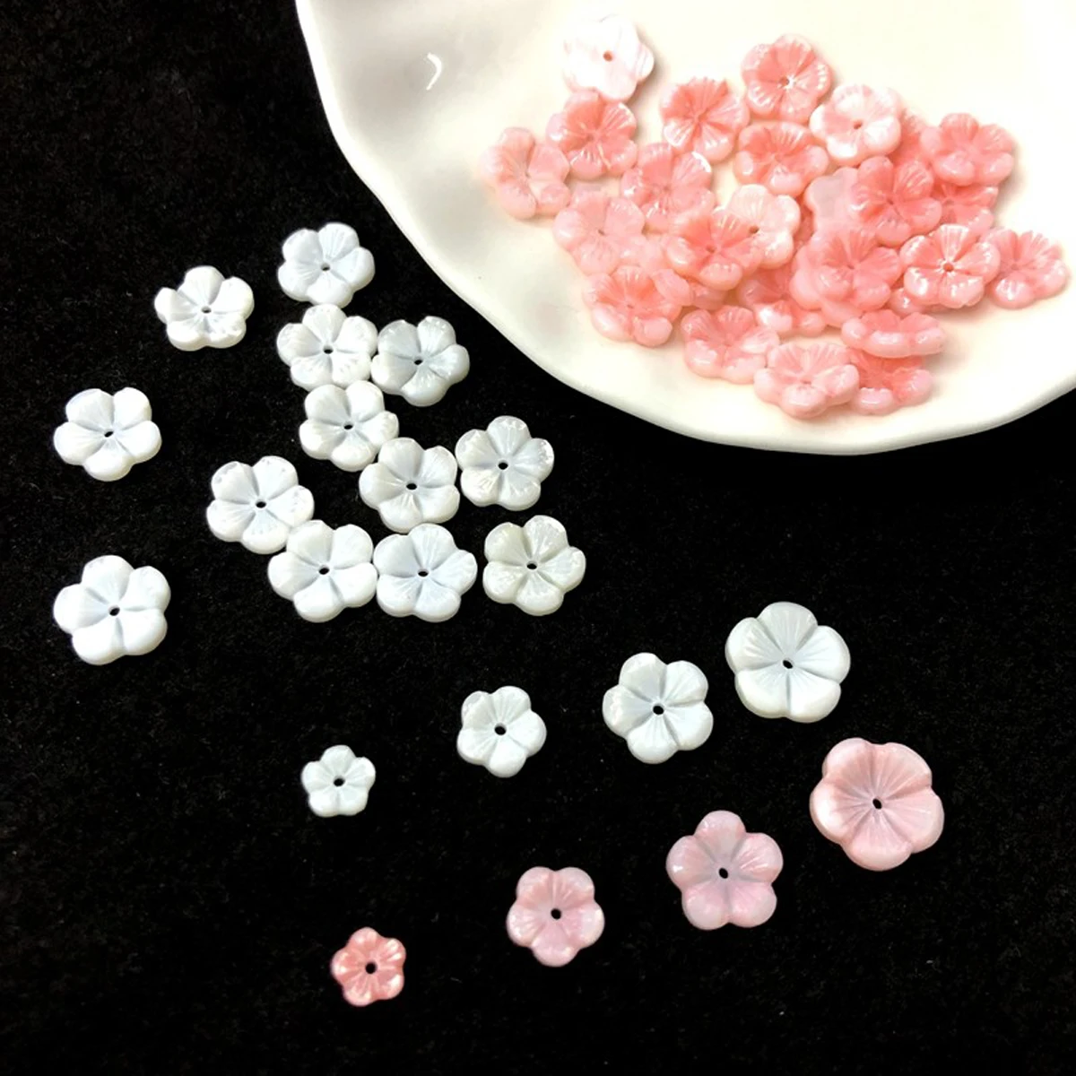 20Pcs Freshwater Shell Flower Beads for DIY Jewelry Making