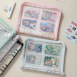 A5 Laser Star Rits Bindmiddel Verzamel Boek Refill Organizer DIY Journal Zuivel Transparant Kpop Idol Fotoalbum Kawaii Briefpapier