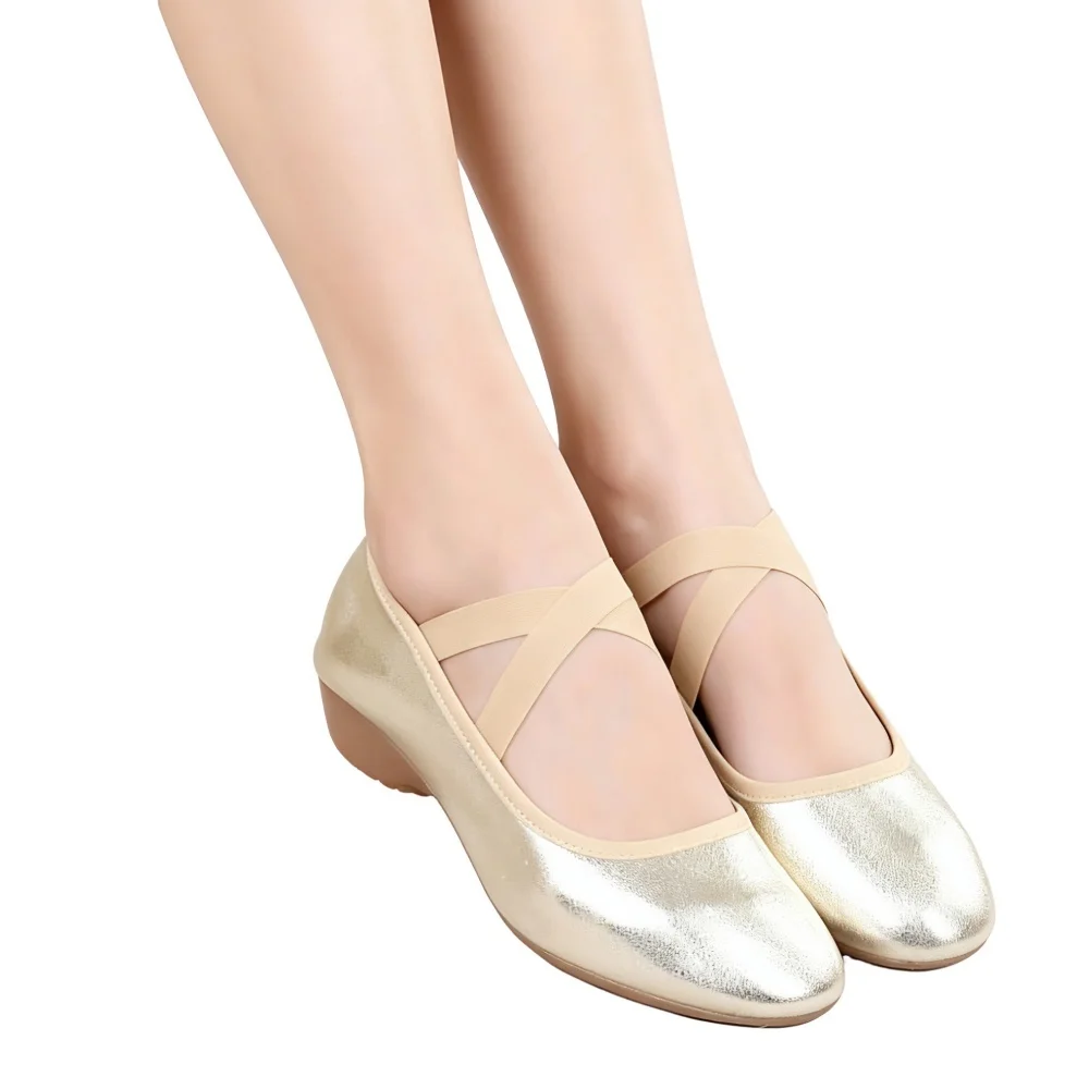 Women Shoes for Dancing Genuine Leather Soft Soles Girls Exercise Yoga Jazz Ballet Shoes Teachers's Shoes Adult Dancing Shoes