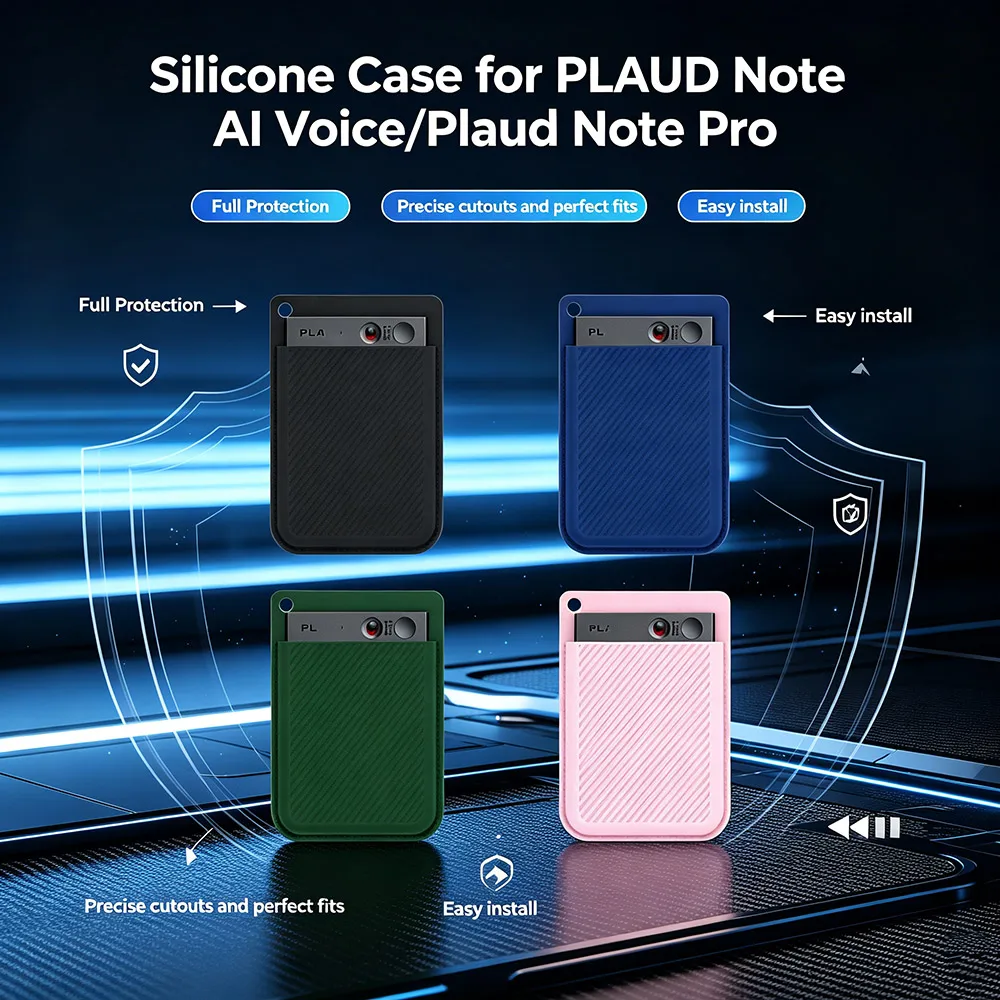 Silicone Case for PLAUD Note/Plaud Note Pro AI Voice Recorder Full Protective Cover Anti-Scratch Shockproof Shell
