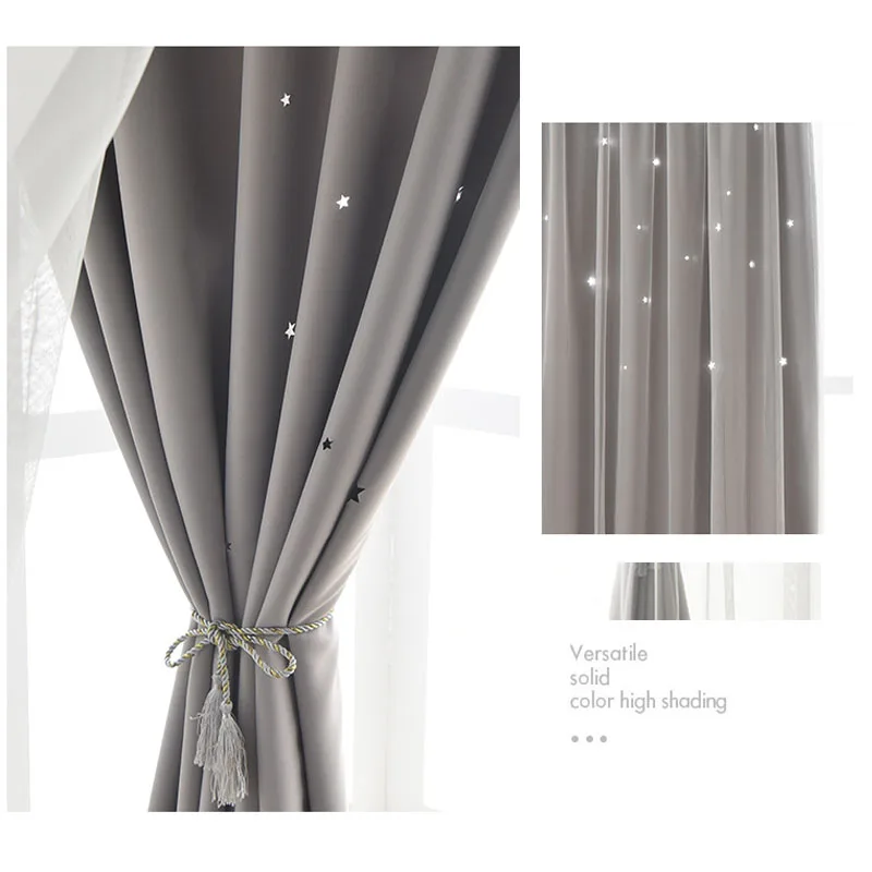 Punch Free Curtains Blackout Window Home Decor Bedroom Living Room Decoration Shading Blind Drape Accessory