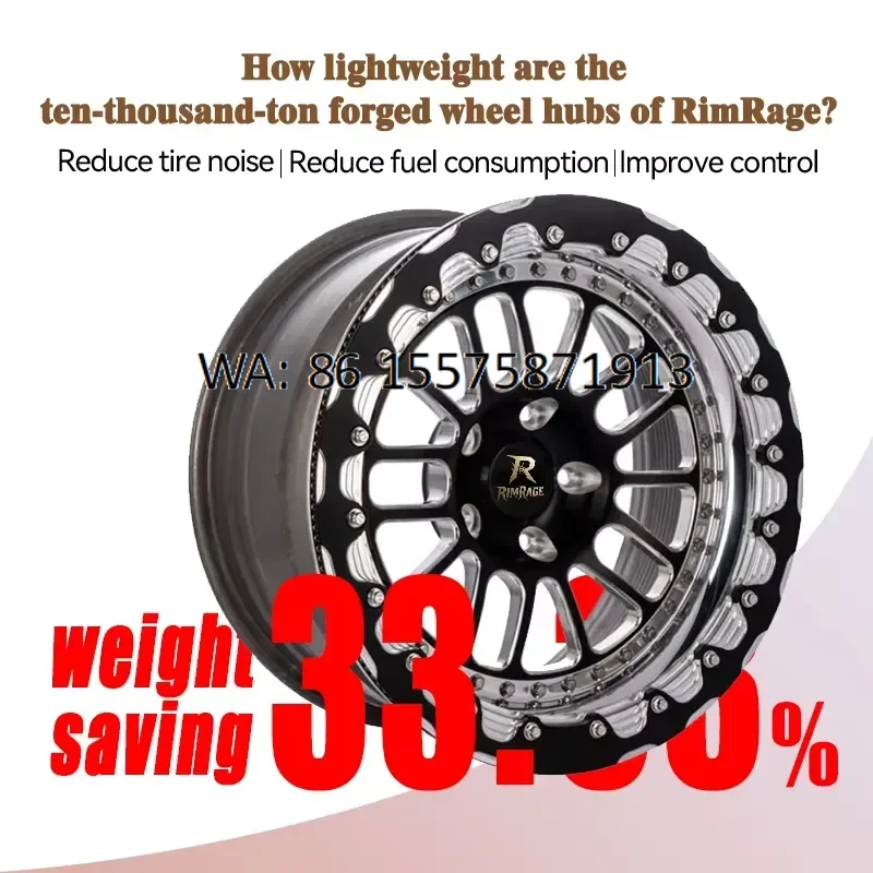 for WELD Beadlock Forged Wheels Drag Racing Challenger 15 16 17 Inch Lightweight Polished Alloy